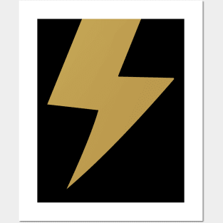 Dark gold lightning bolt Posters and Art